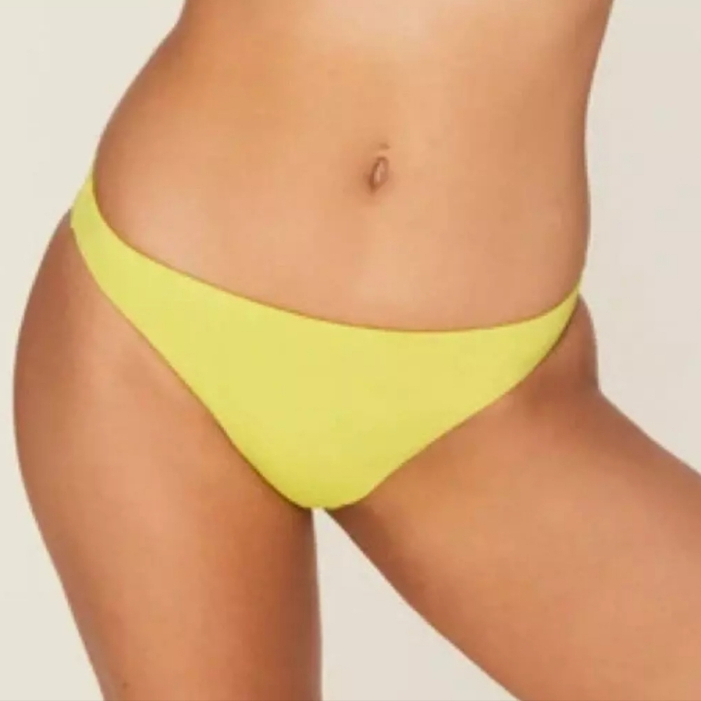 Andie Swim The Cheeky Bikini Bottom In Yellow Green Size Large New